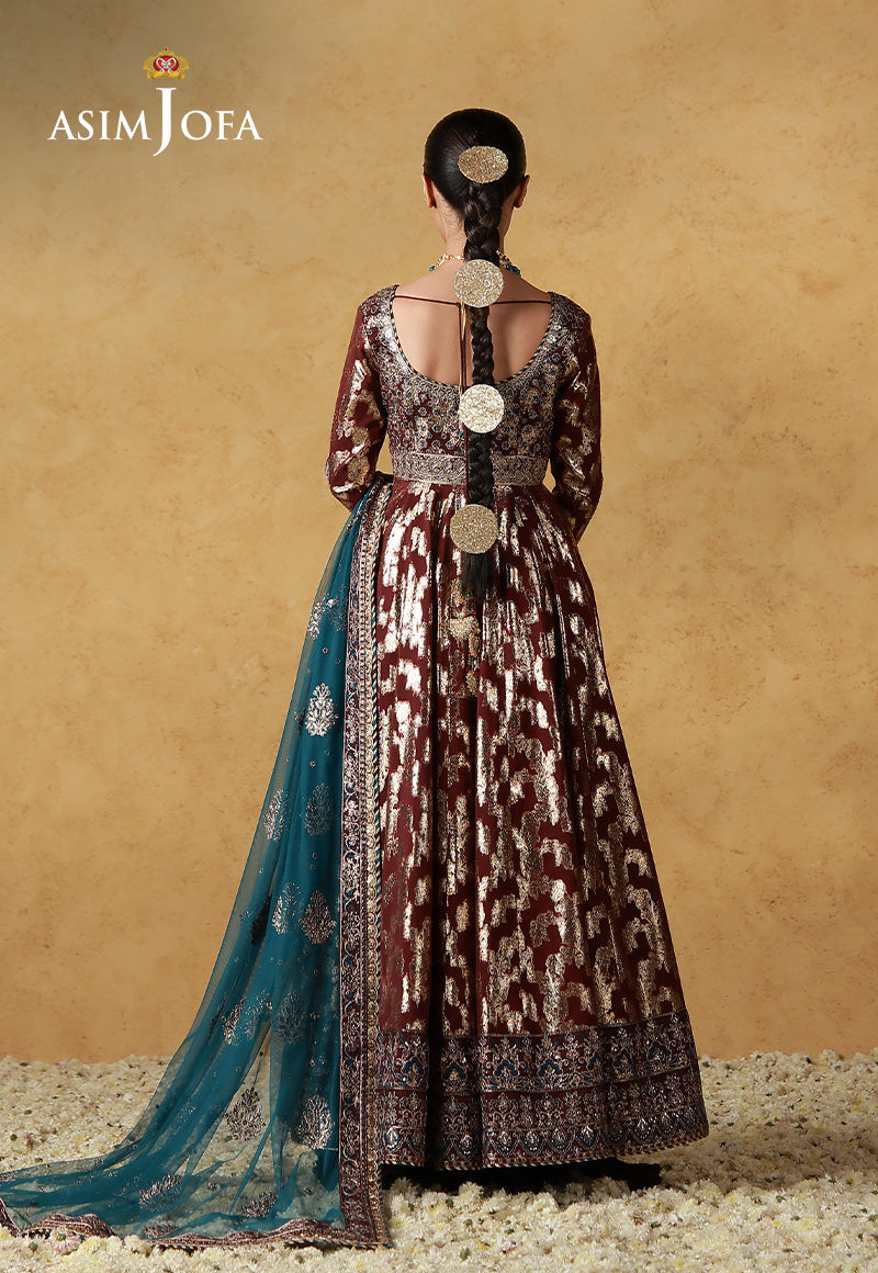 AJULND-18 Embroidered Banarasi Stitched 3 Pcs