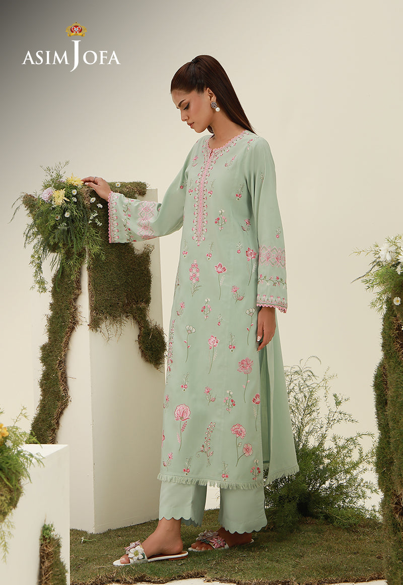 AJPB-239 Embroidered Raw Silk Stitched 2pcs