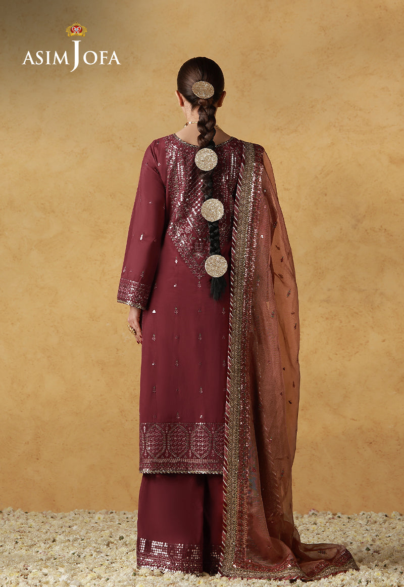 AJULND-07 Embroidered Cotton Silk Stitched 3 Pcs