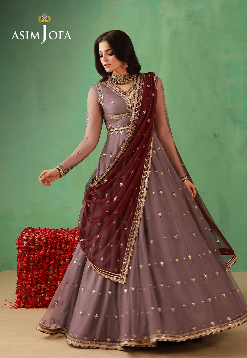 AJULFH-02 Embroidered Net Unstitched 2 Pcs