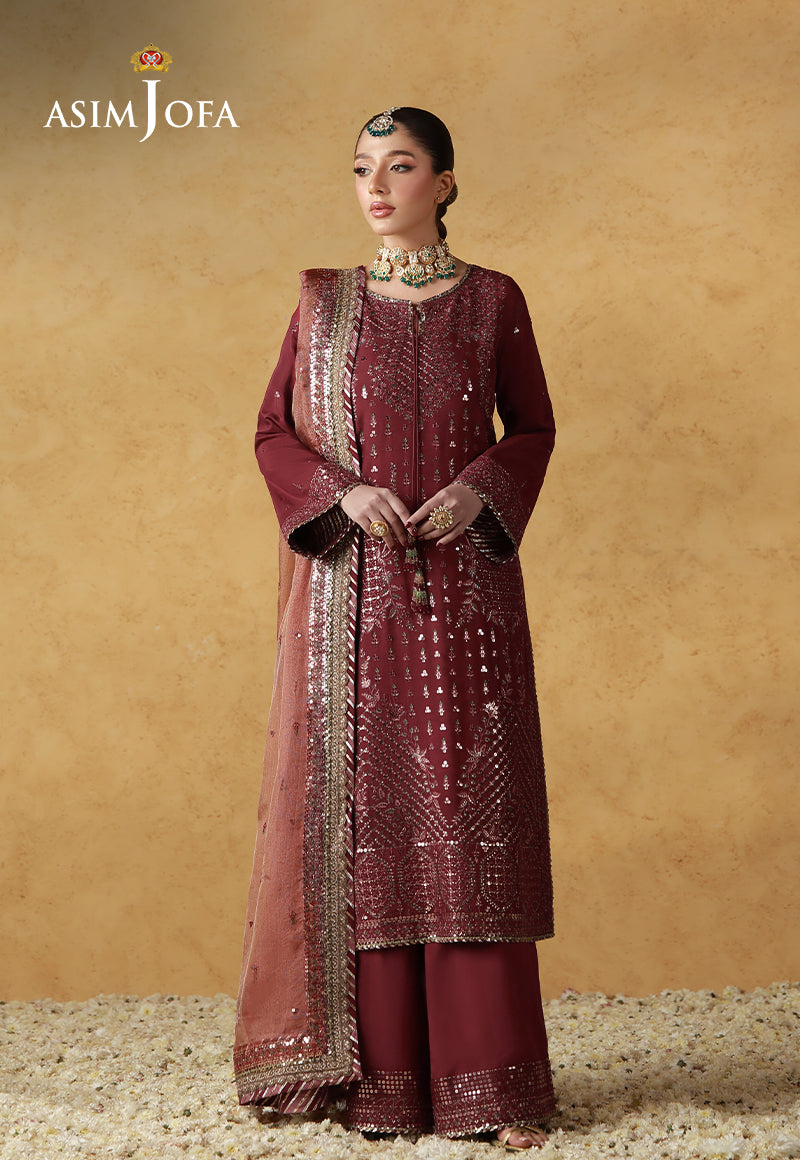AJULN-07 Embroidered Cotton Silk Unstitched 3 Pcs