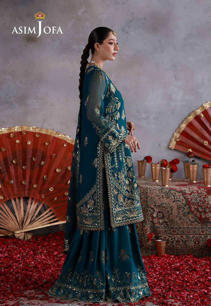 AJULN-16 Embroidered Chiffon Unstitched 3 Pcs