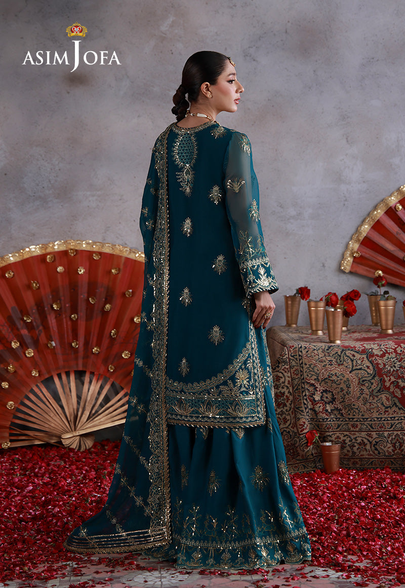 AJULN-16 Embroidered Chiffon Unstitched 3 Pcs