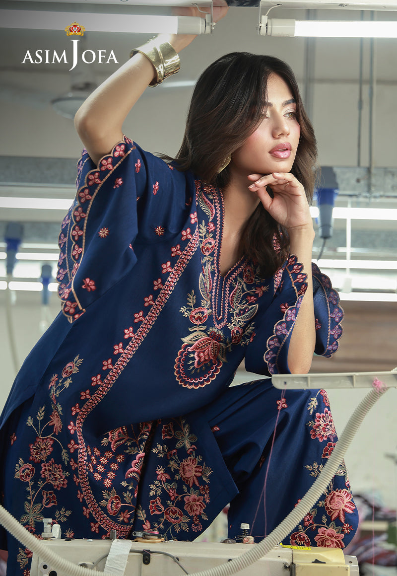AJLPF-08 Embroidered Raw Silk Stitched 2pcs