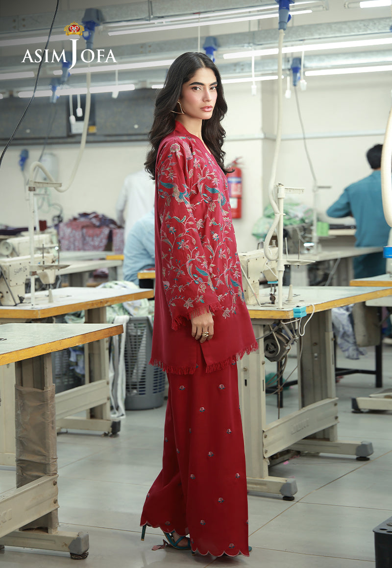 AJLPF-01 Embroidered Twisted Silk Stitched 2pcs