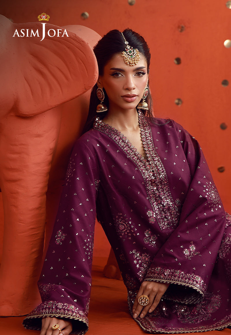 AJULFB-10 Embroidered Boski Silk Unstitched 2 Pcs