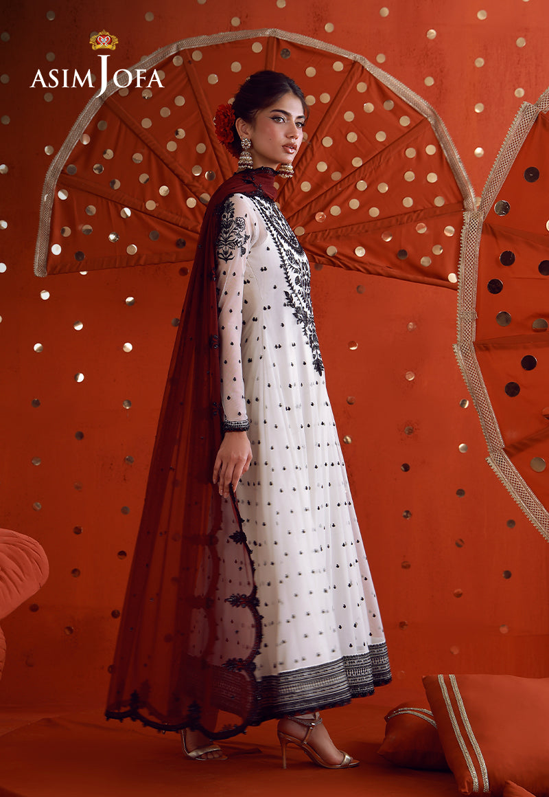 AJULFB-03 Embroidered Poly Net Unstitched 2 Pcs
