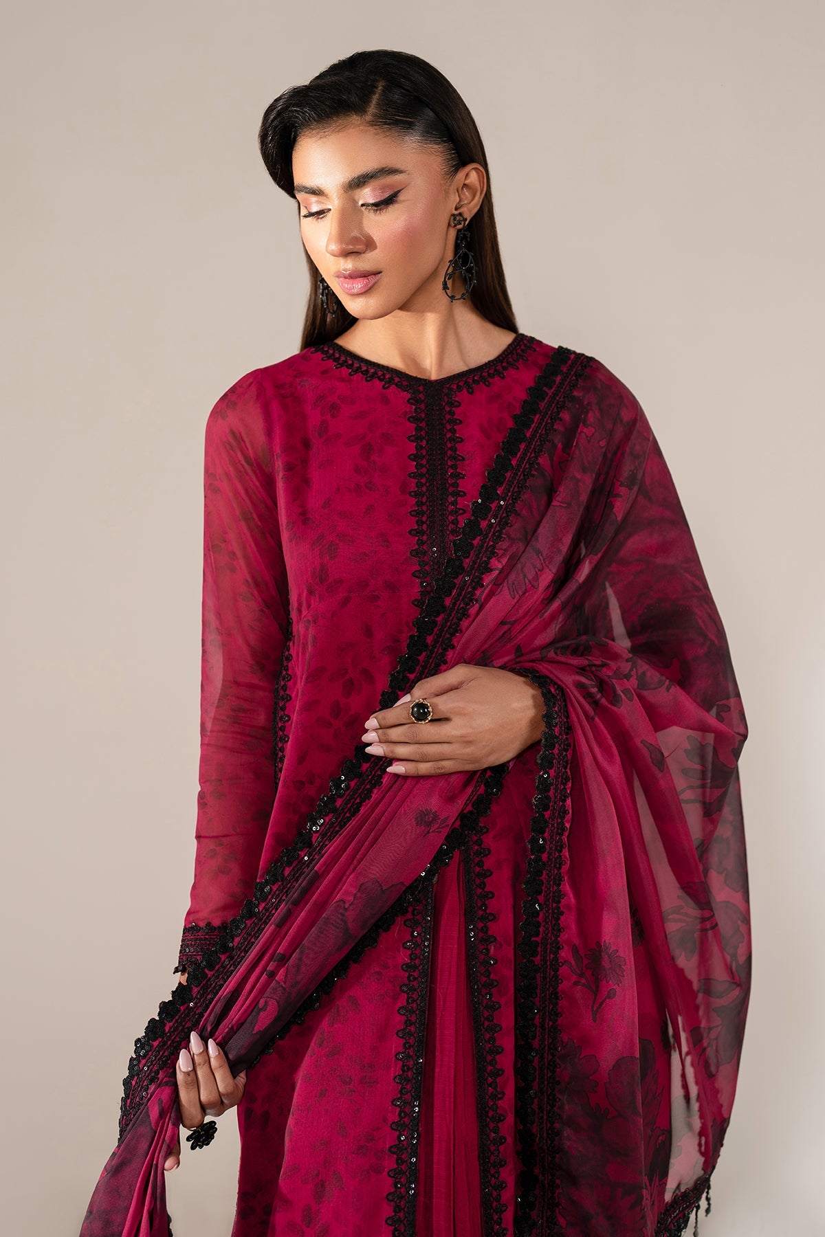 EMBROIDERED CHIFFON UF-4138