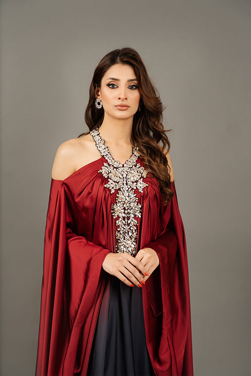 Crystal Neckline Ombrè Kaftan