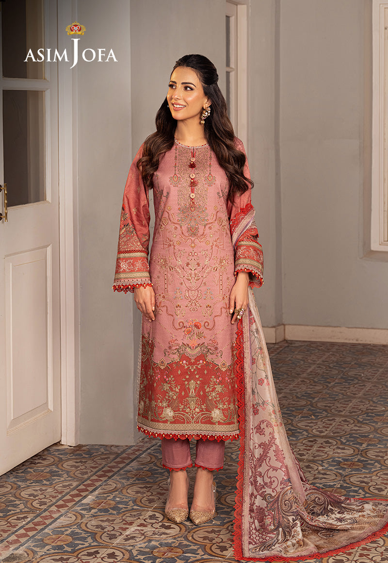 Ajso-05 Unstitched 3 Pcs Shirt Dupatta Trouser