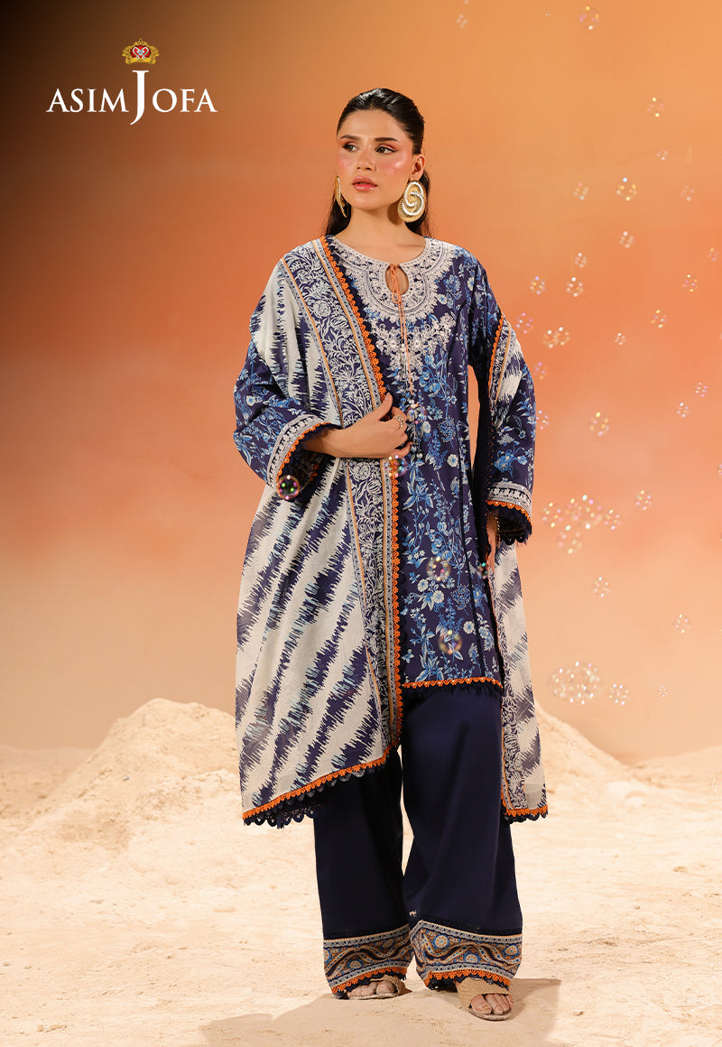 AJUBU-23 Printed Embroidered Lawn 3 Pcs