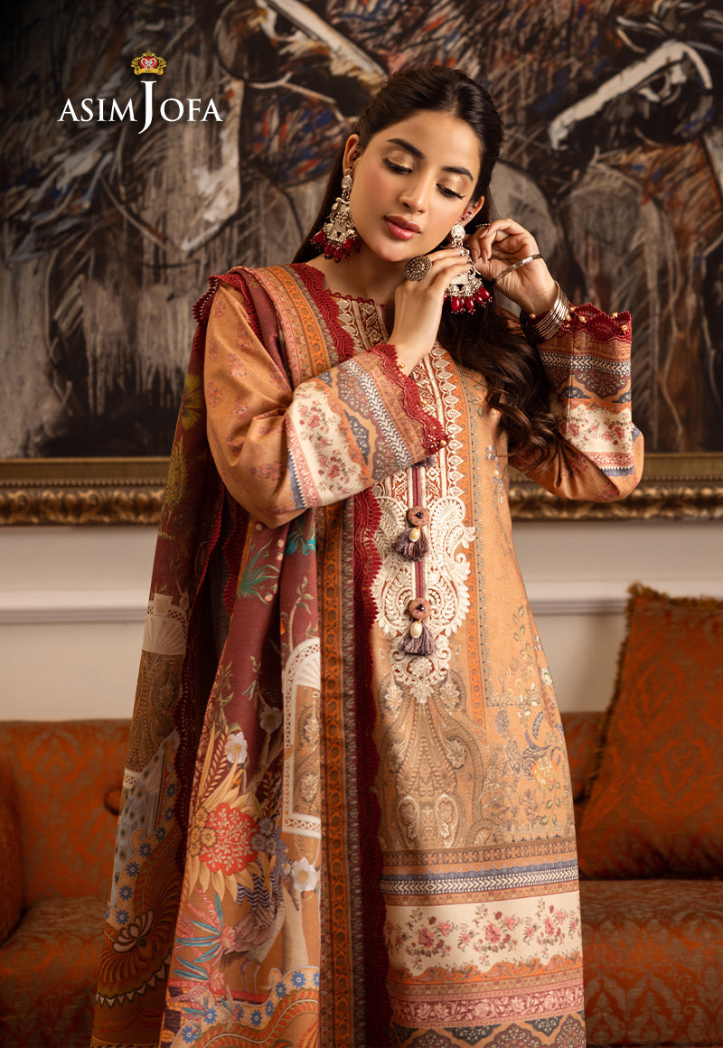 AJIW-10 EMBROIDERED KARANDI 3 PCS