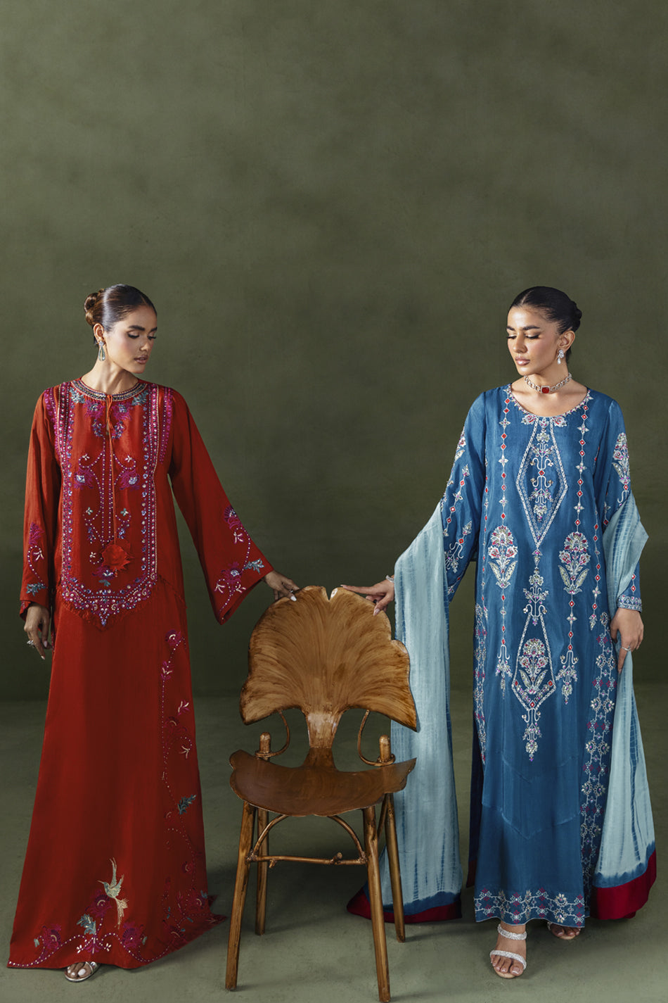 Classic Teal Blue Kaftan (D-02)