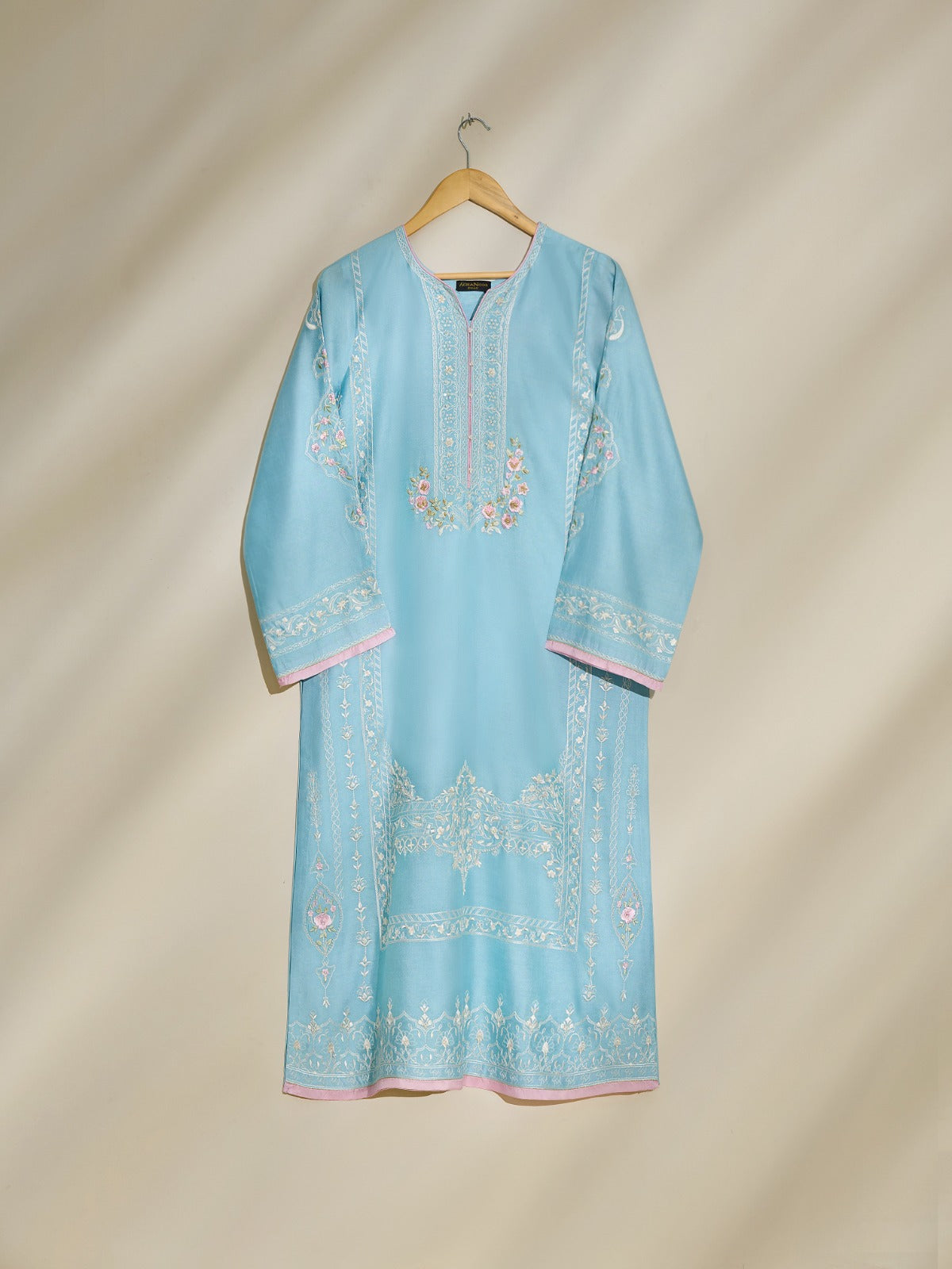 2 Piece- Pure Silk Net Embroidered Suit S110443 (RTS)