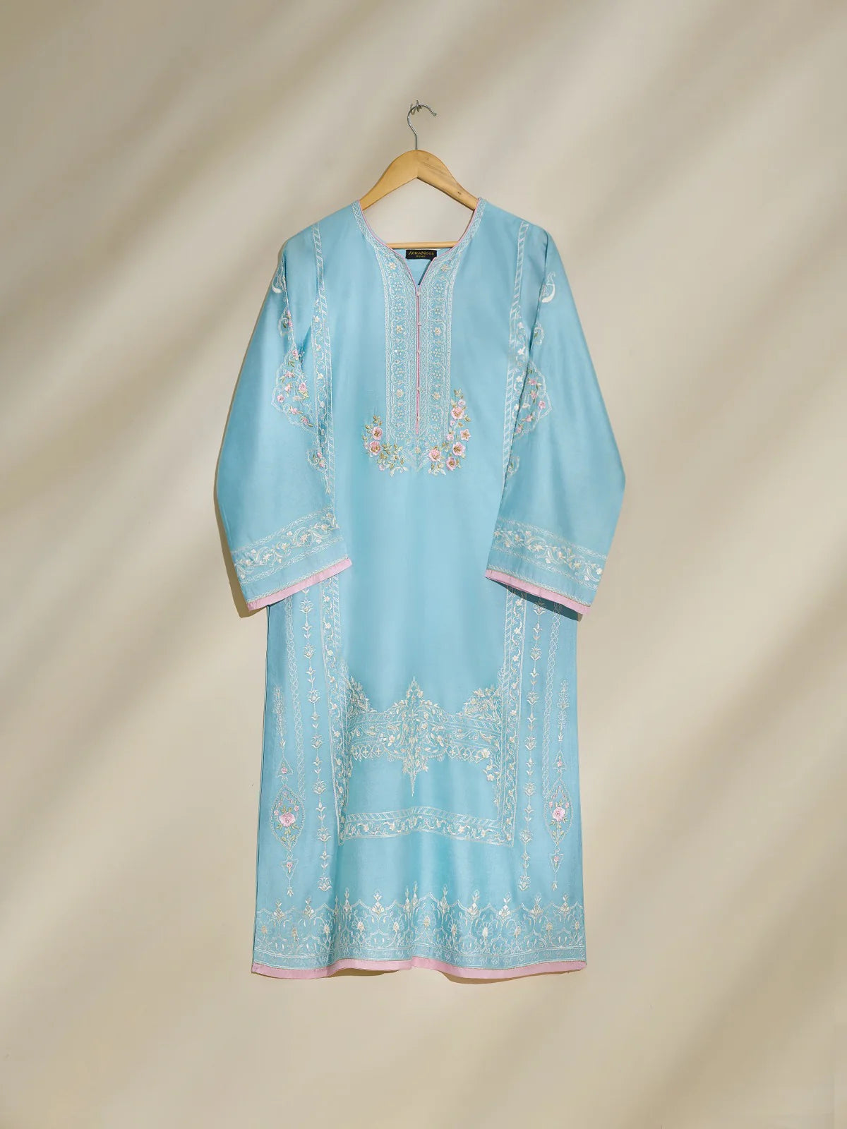 2 Piece- Pure Silk Net Embroidered Suit S110443 (RTS)