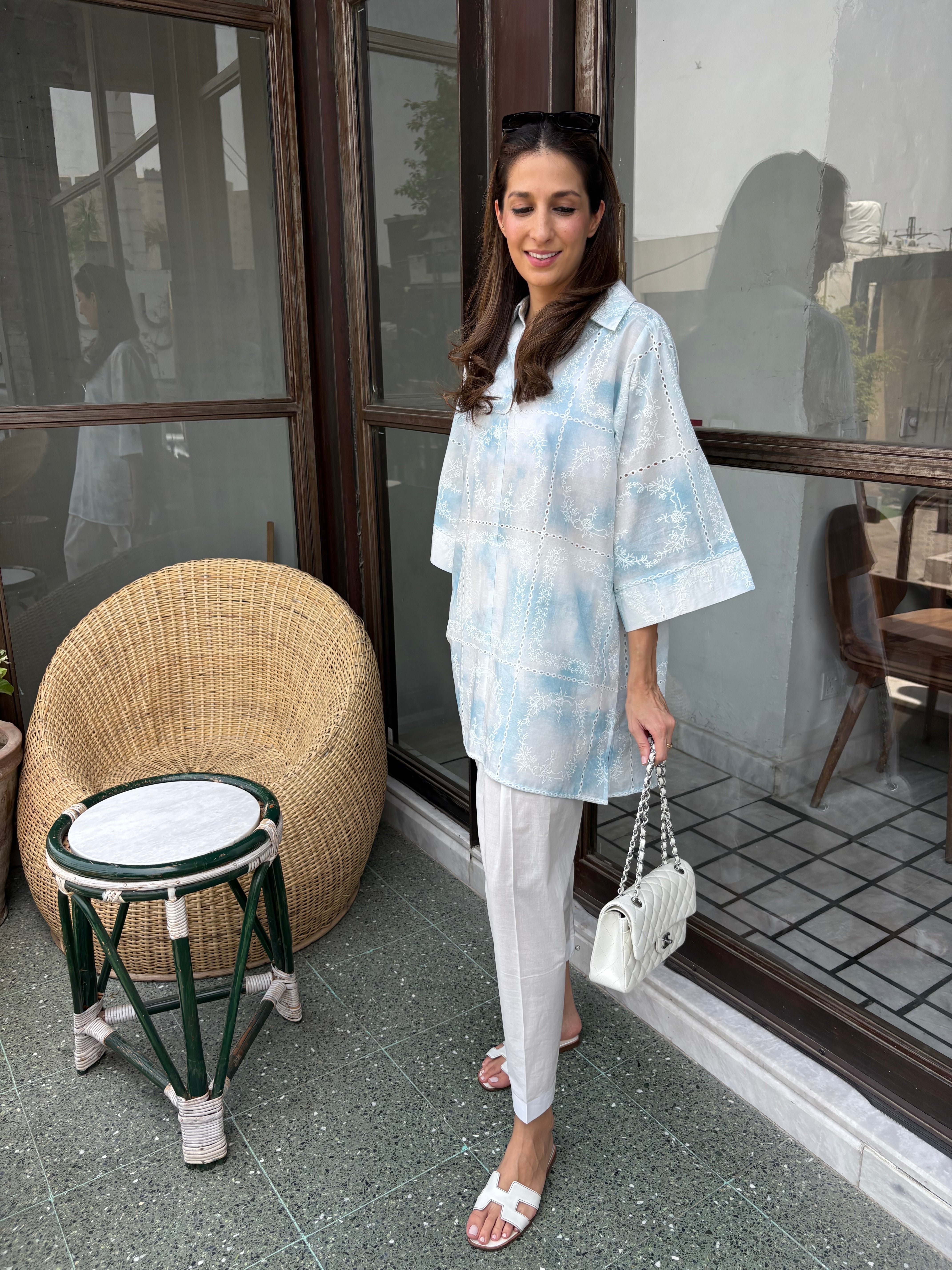 Blue Tie & Dye Chikankari Toby