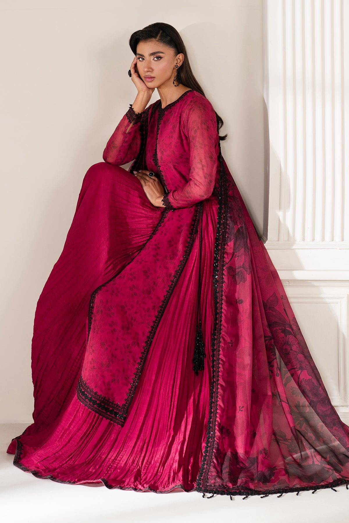 EMBROIDERED CHIFFON UF-4138