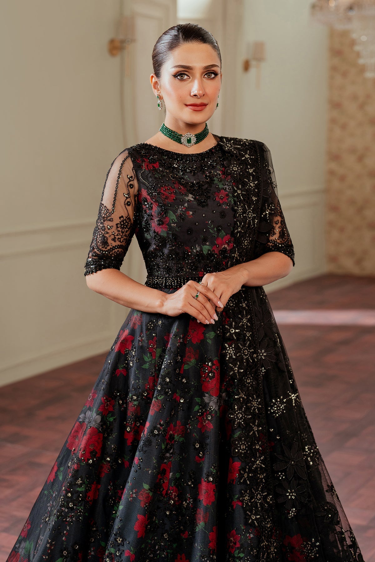 EMBROIDERED NET CH13-05 STITCHED