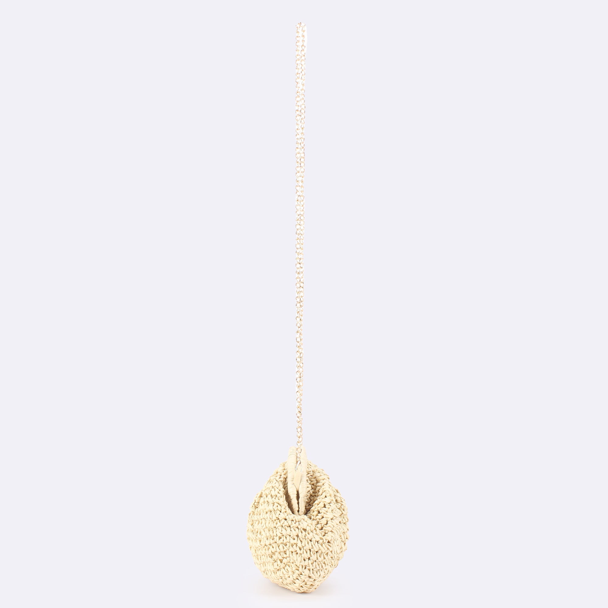 Mika Raffia Pouch Bag with detachable Chain