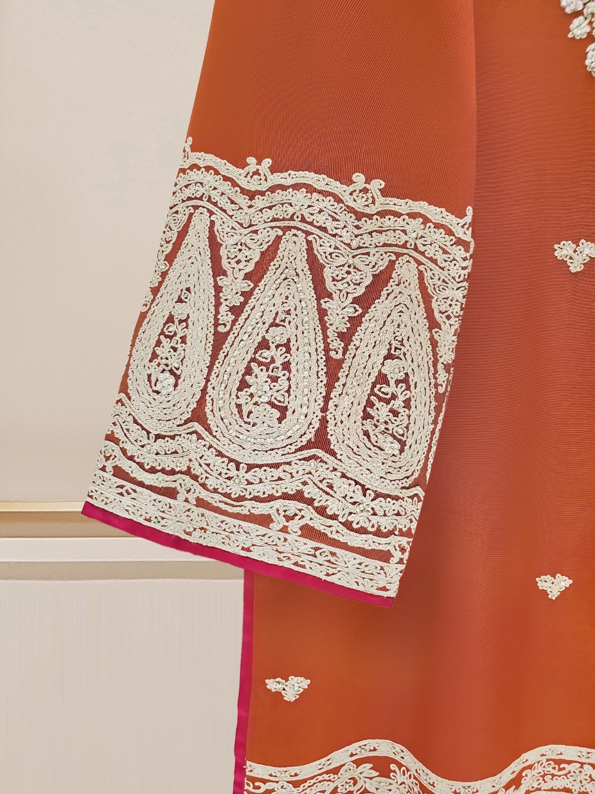 3 Piece - Pure Cotton Net Embroidered Suit S109746