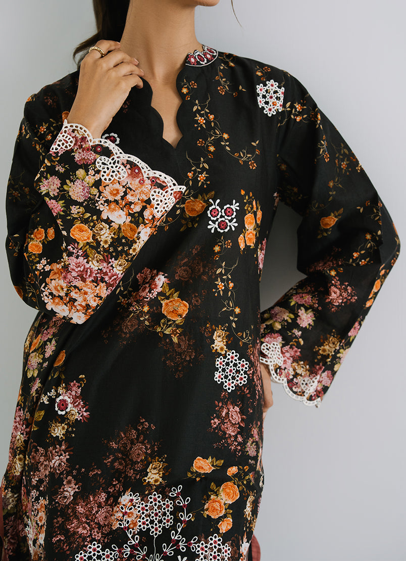 Printed and Embroidered Kurta