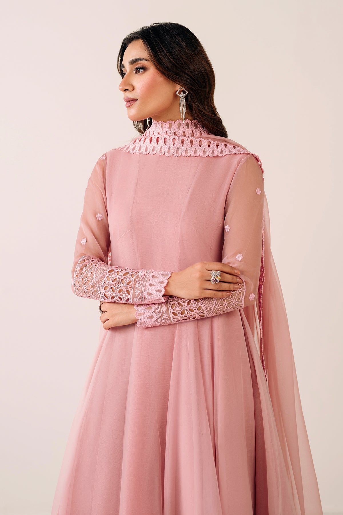 EMBROIDERED CHIFFON FROCK PR-1124