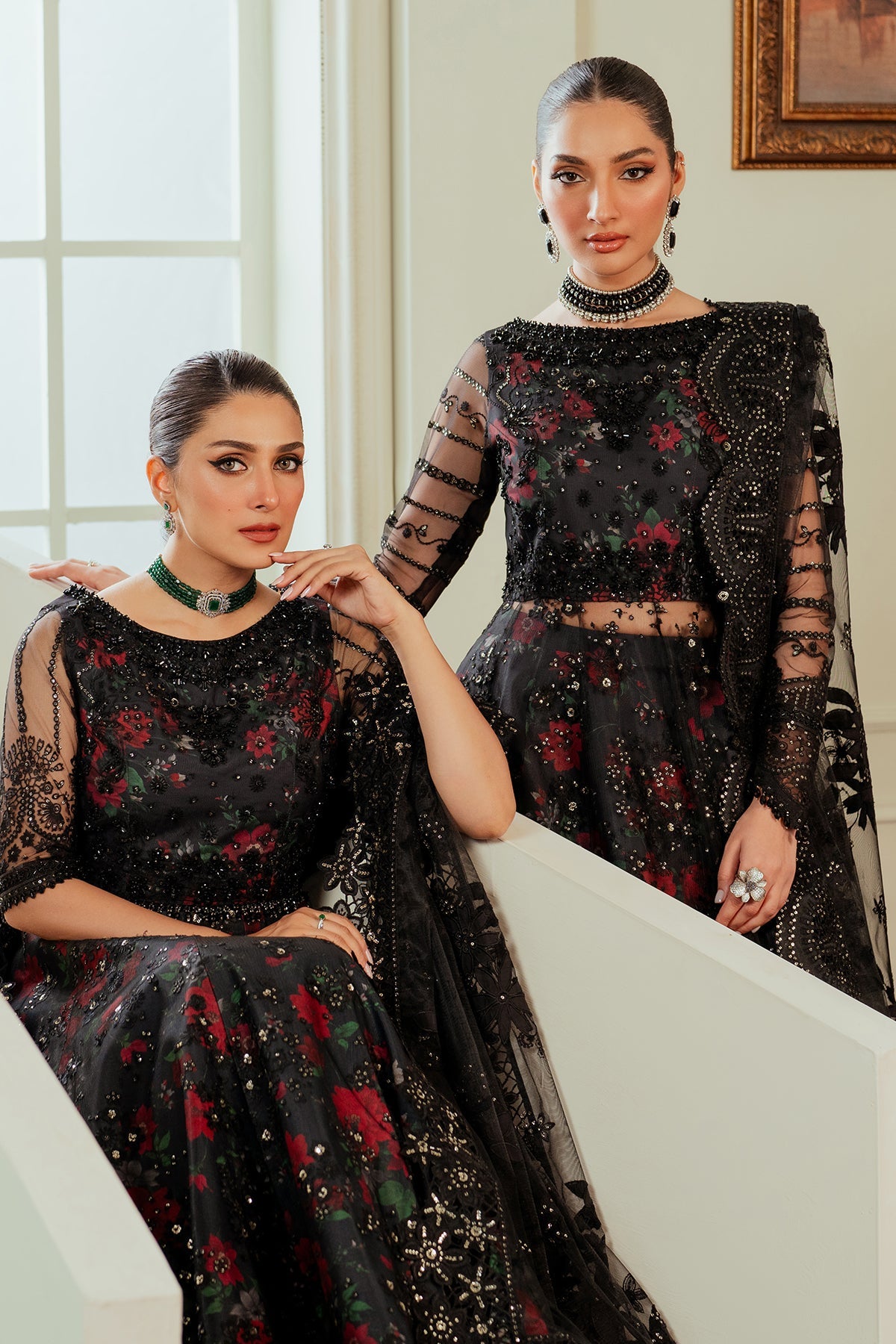 EMBROIDERED NET CH13-05 STITCHED