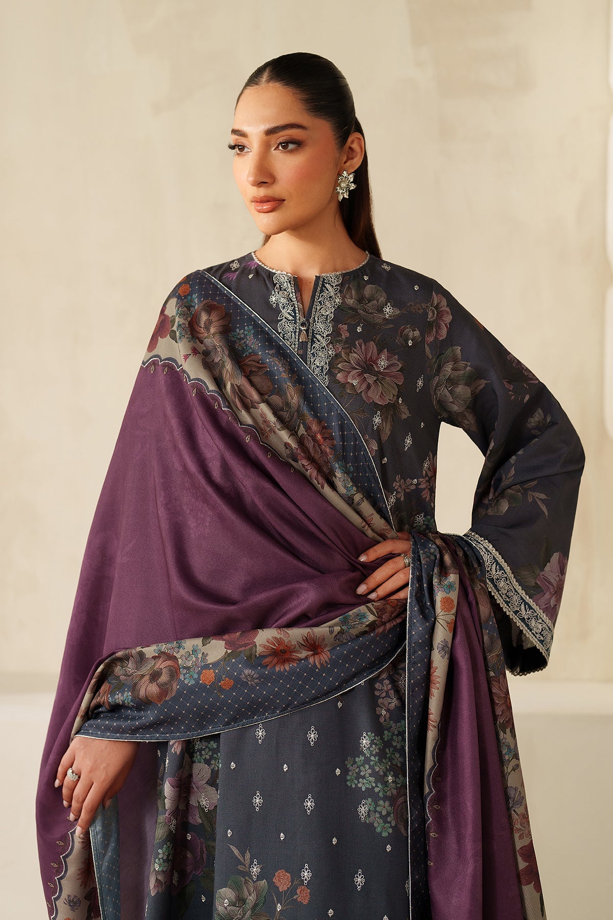 EMBROIDERED KHADDAR UF-4334