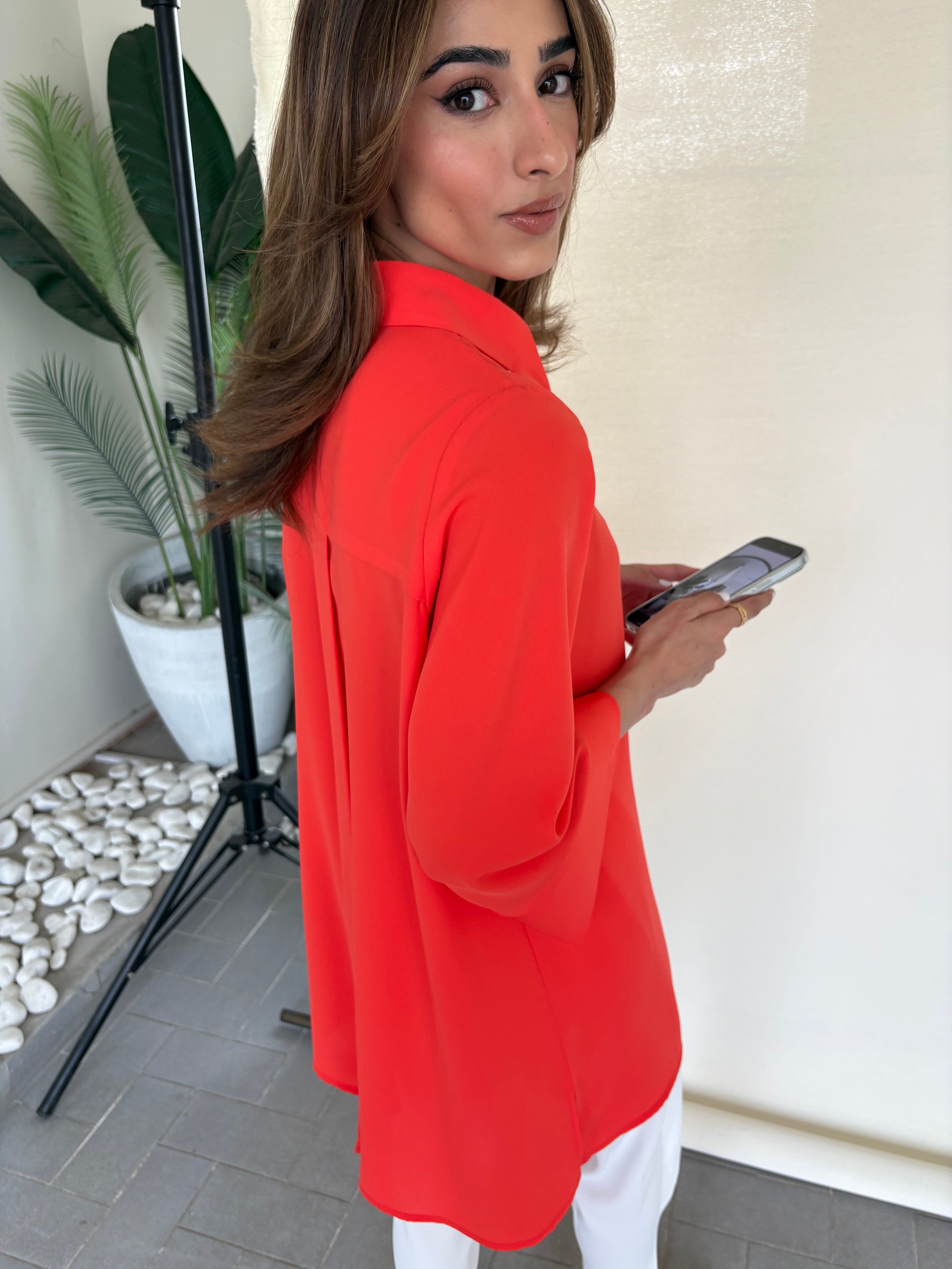 Orange Toby Tunic with Tulip Shalwar