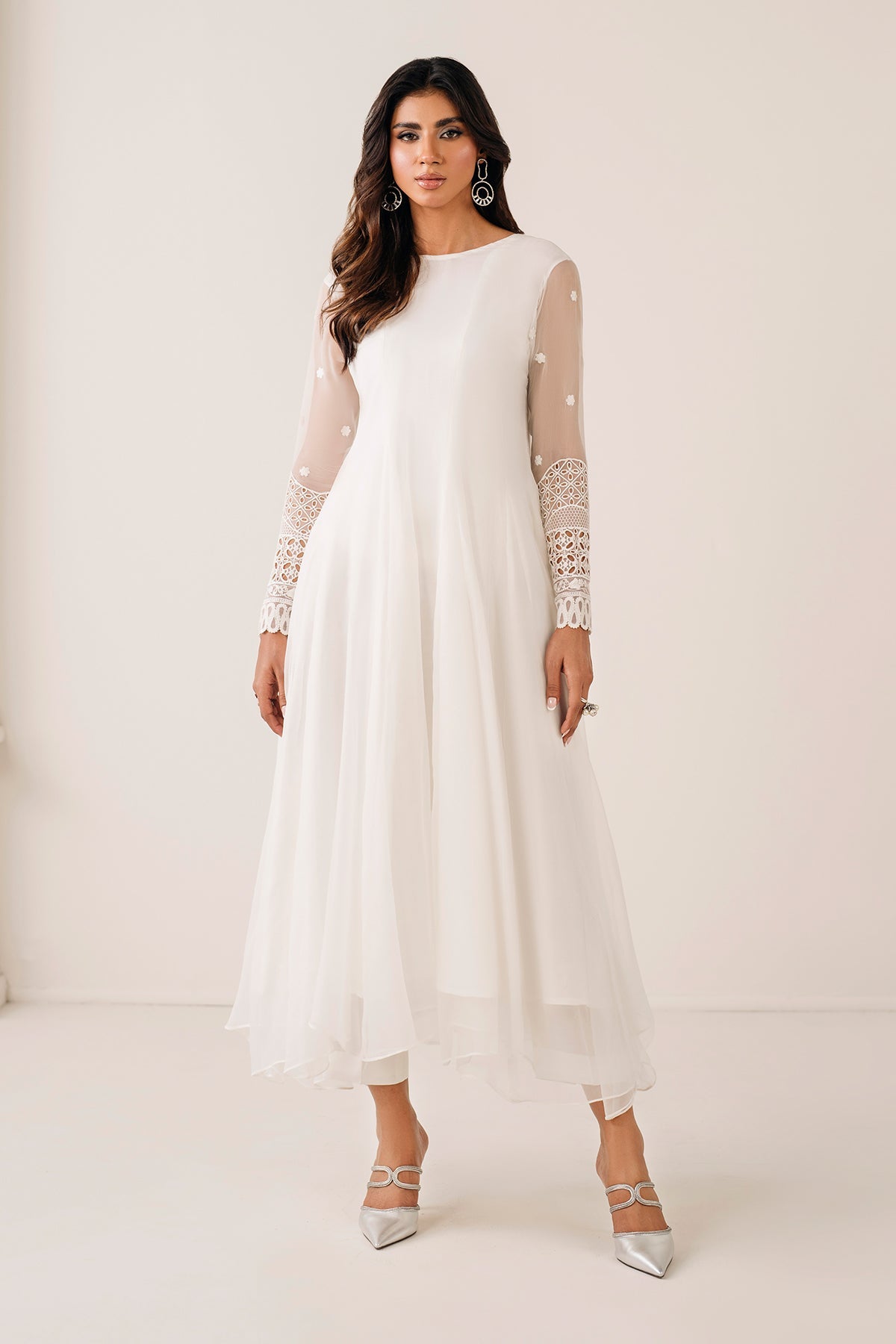 EMBROIDERED CHIFFON FROCK PR-1125