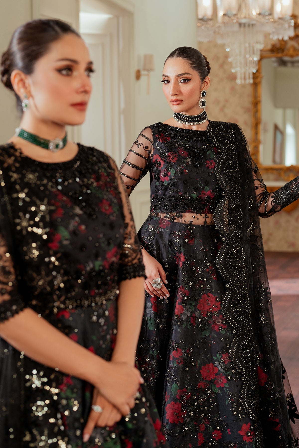 EMBROIDERED NET CH13-05 STITCHED