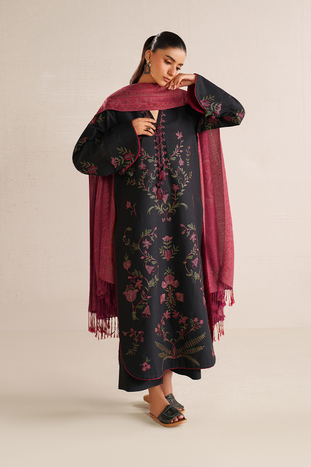 UE-582 Embroidered Khaddar
