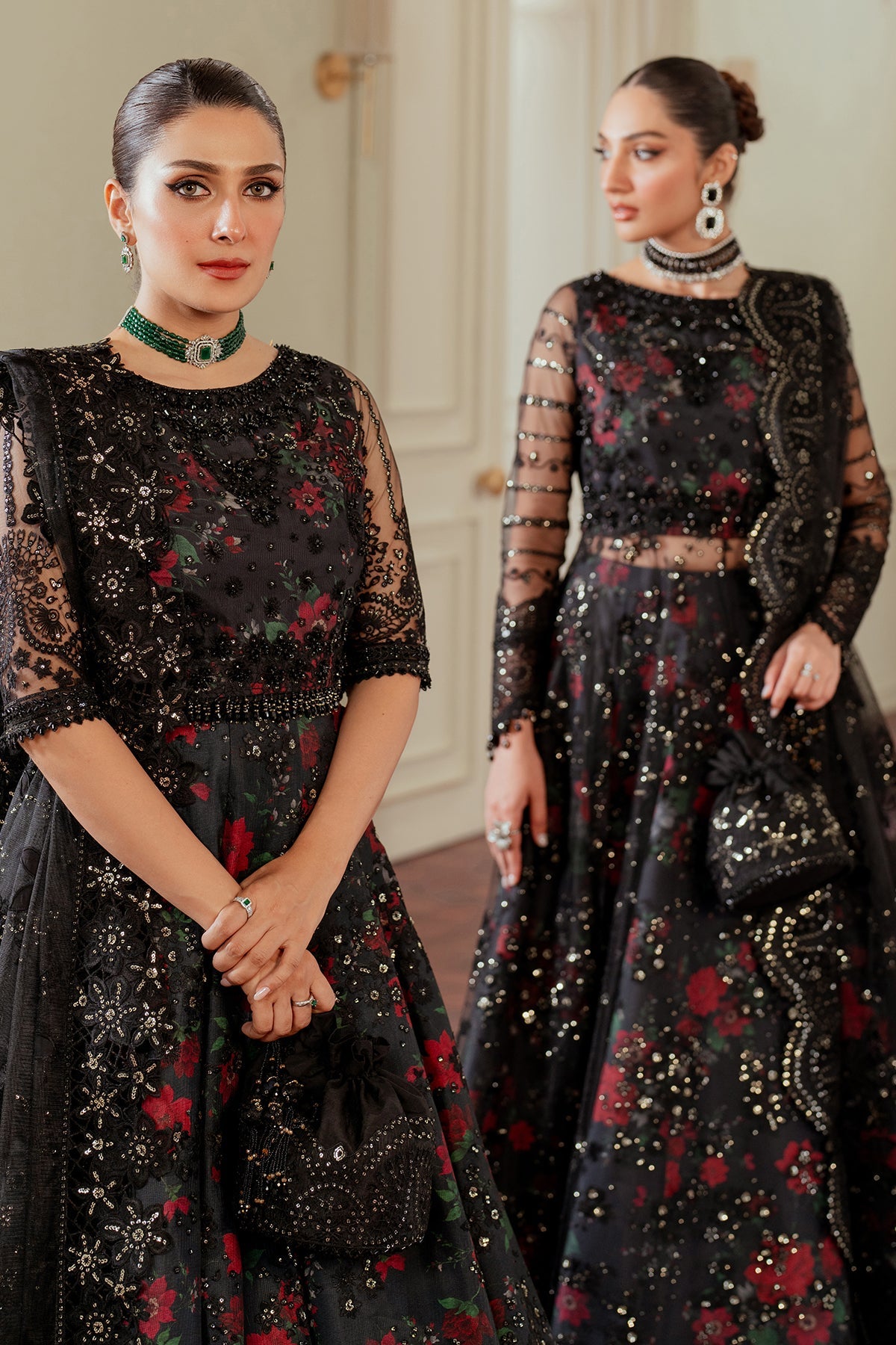 EMBROIDERED NET CH13-05 STITCHED
