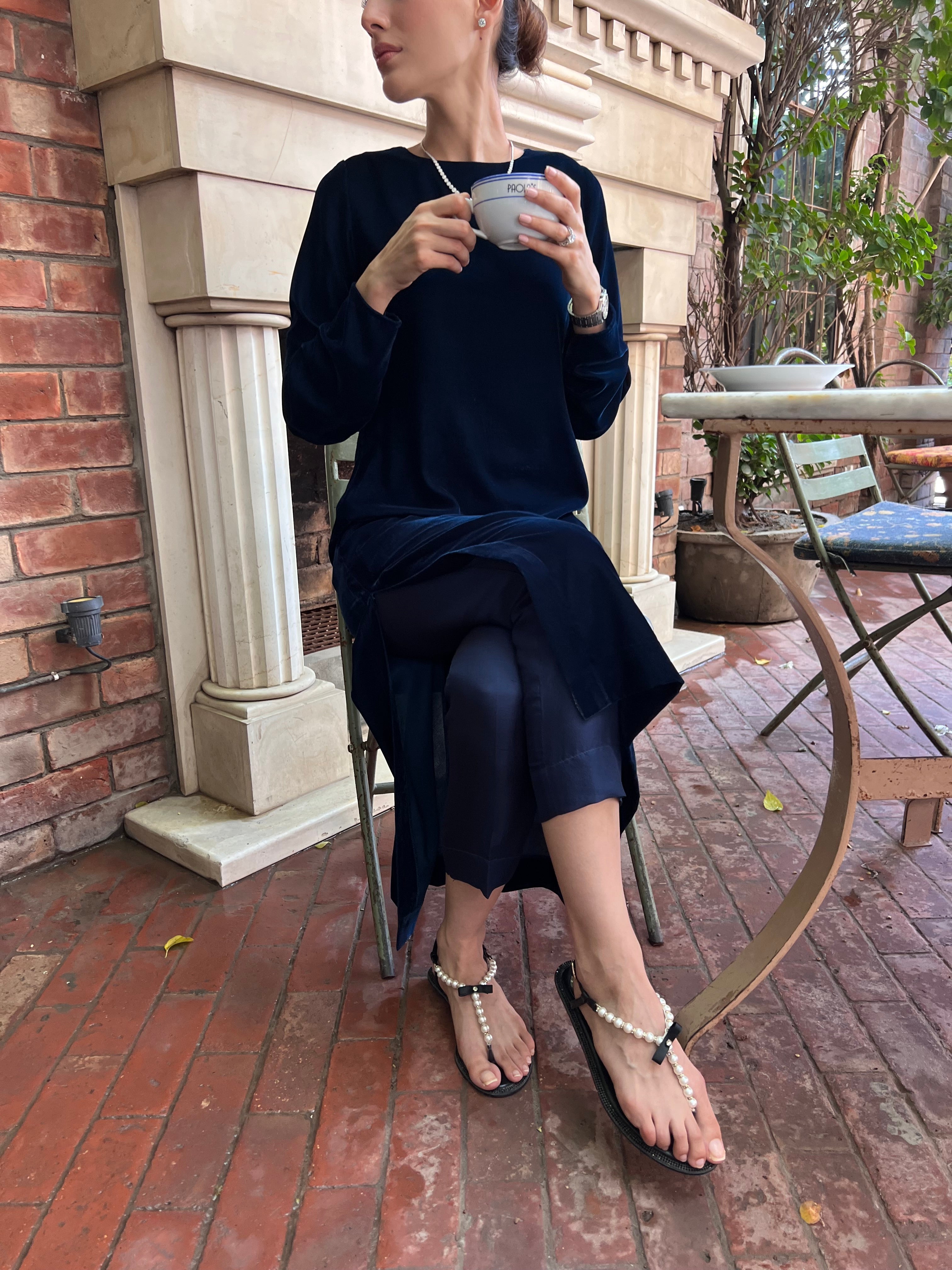 Teal Velvet Shirt Dress