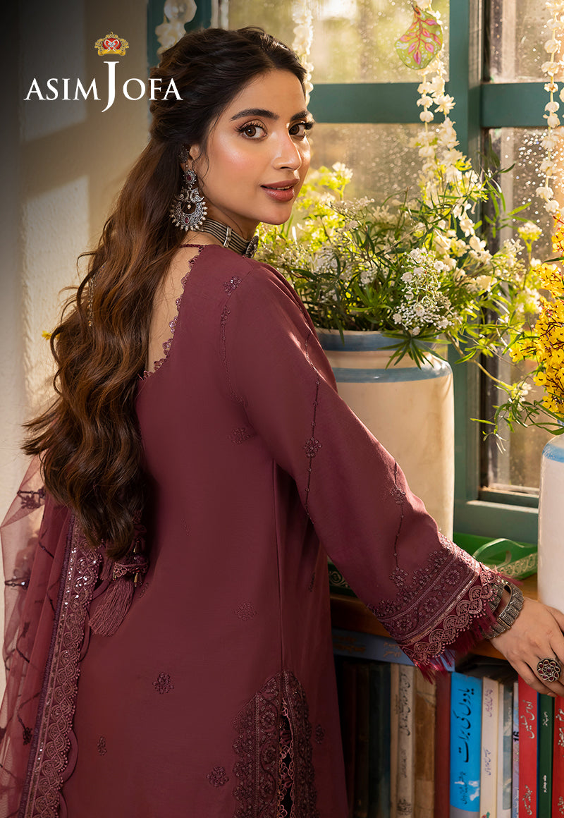 AJSWD-10 EMBROIDERED LAWN SILK 3 PCS