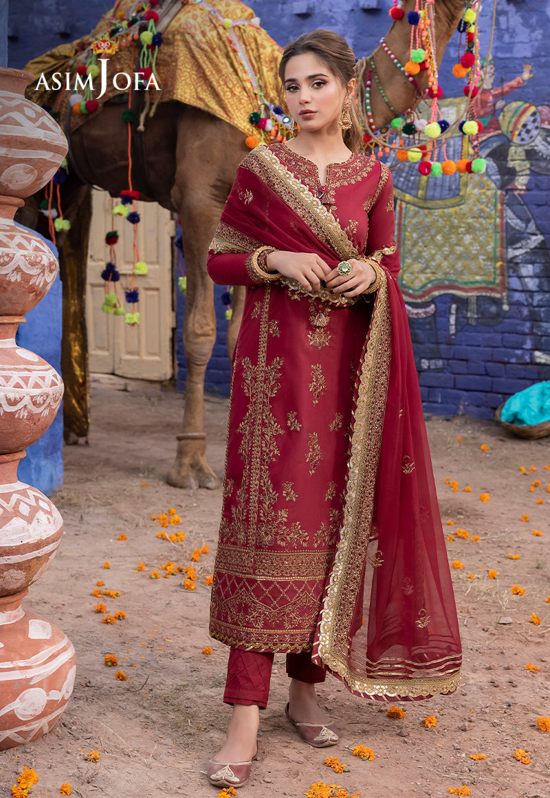AJAB-09 EMBROIDERED LAWN SILK 3 PCS