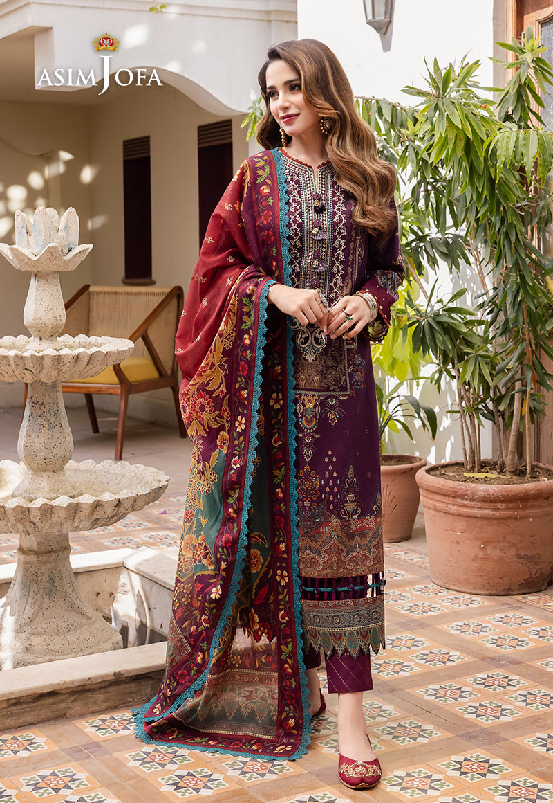 AJRW-06 DESIGNERS STITCHED EMBROIDERED PREMIUM WINTER COTTON 3 PCS