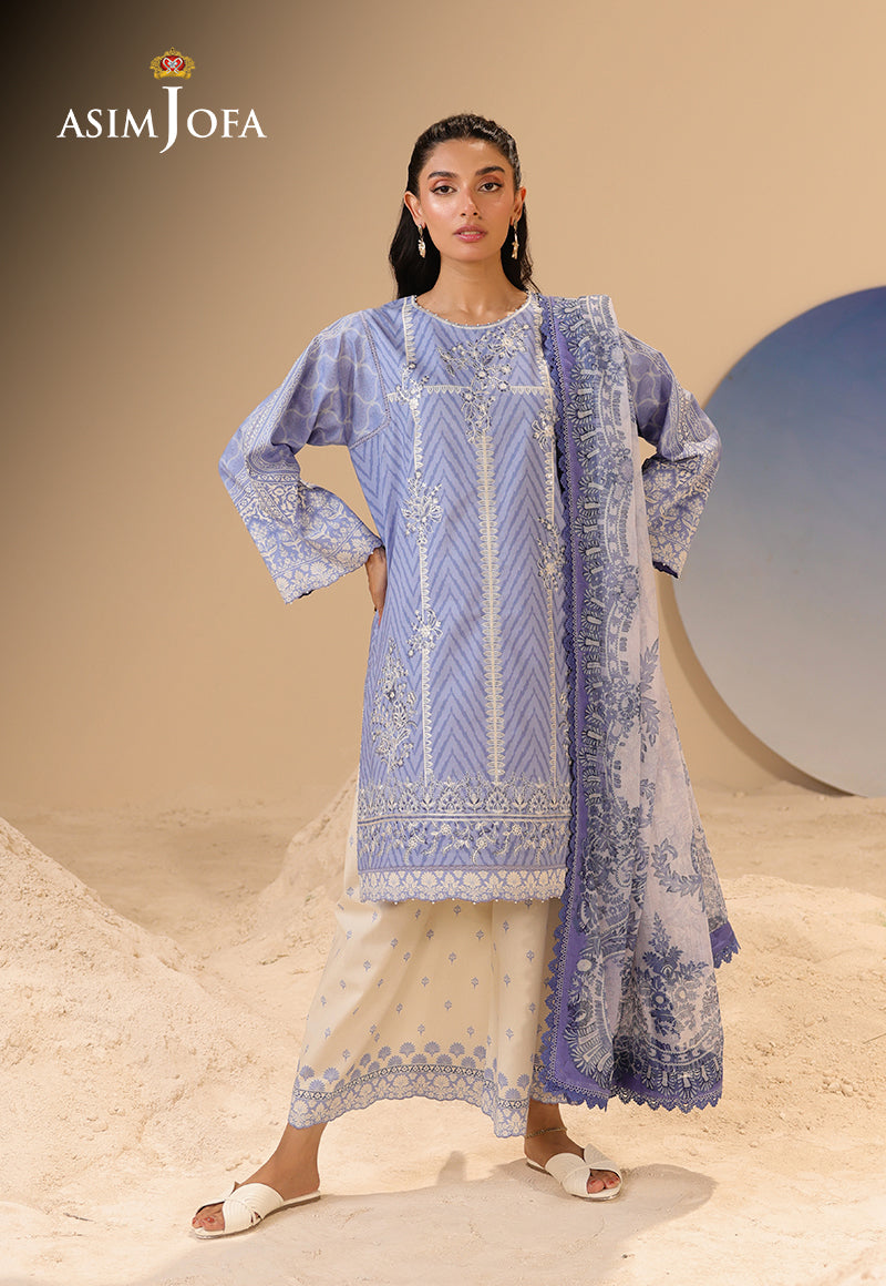AJUBU-13 Printed Embroidered Lawn 3 Pcs