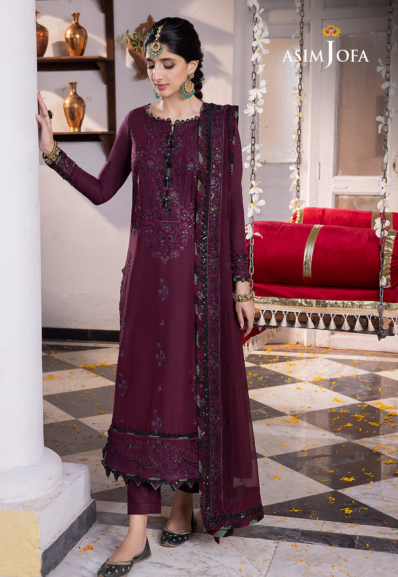 AJAB-05 DESIGNERS EMBROIDERED STITCHED 3 PCS