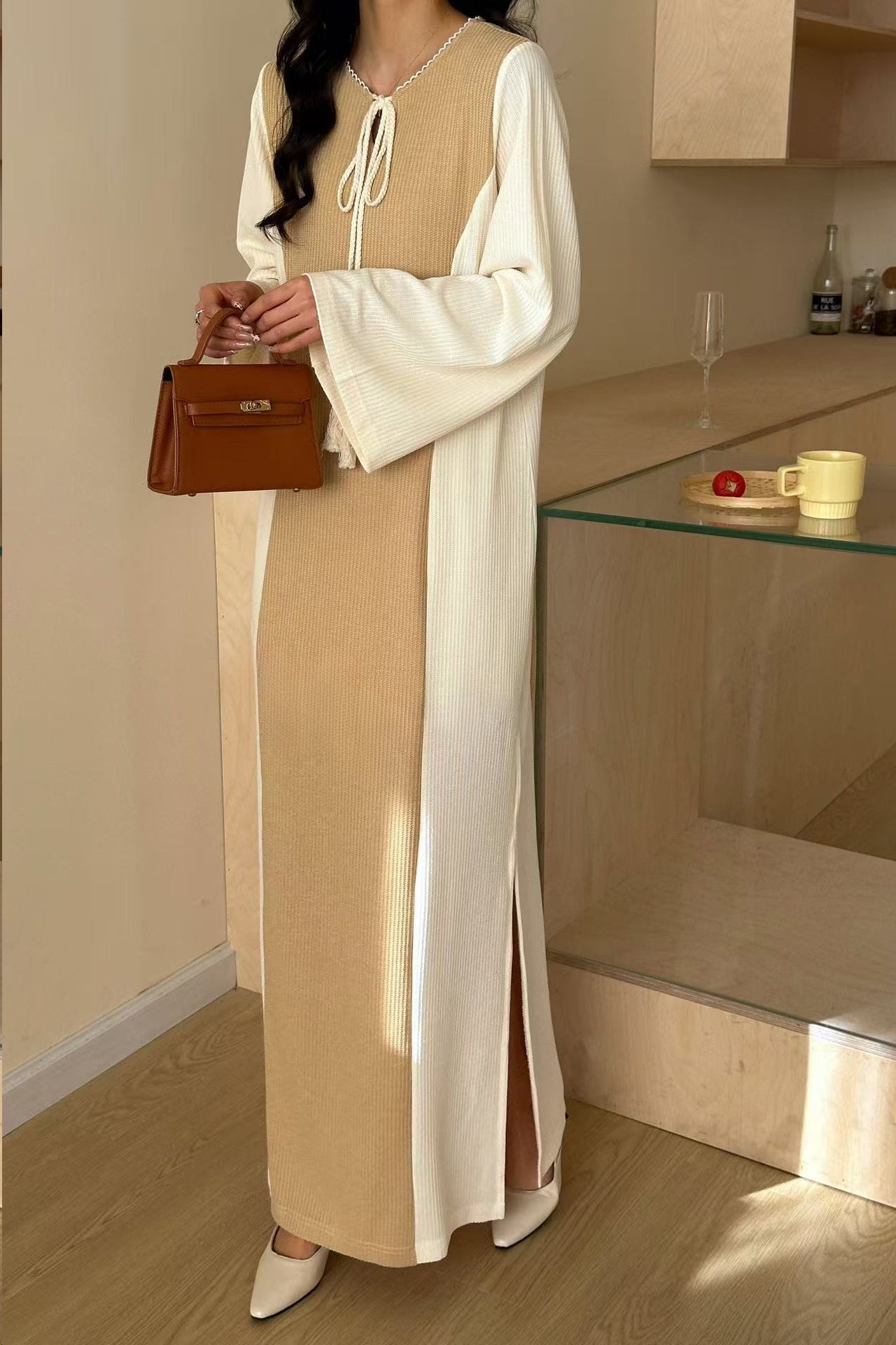 Hawaii Maxi Contrast Textured Dress