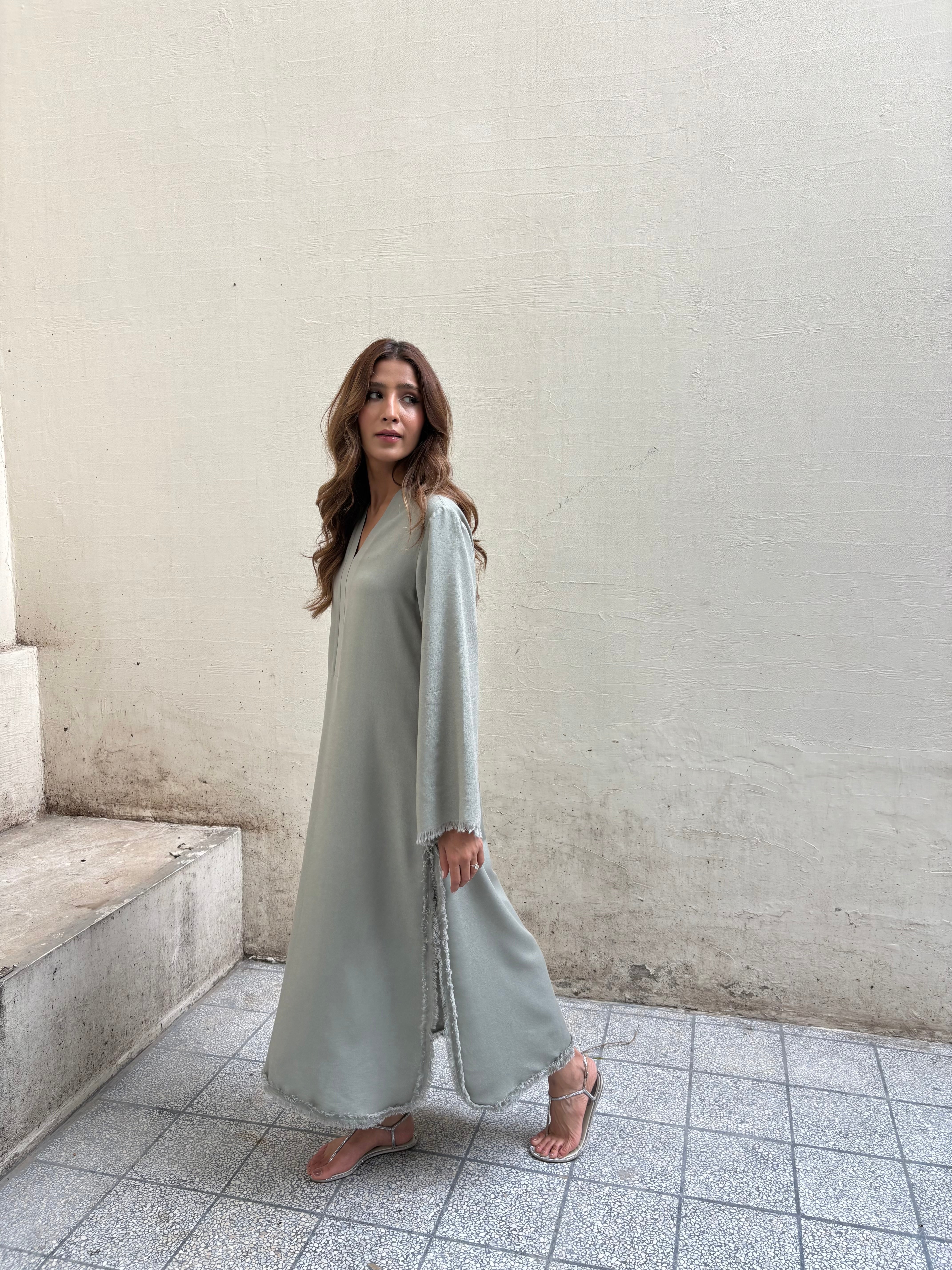 Muted Grey-Green Dhaaga Set