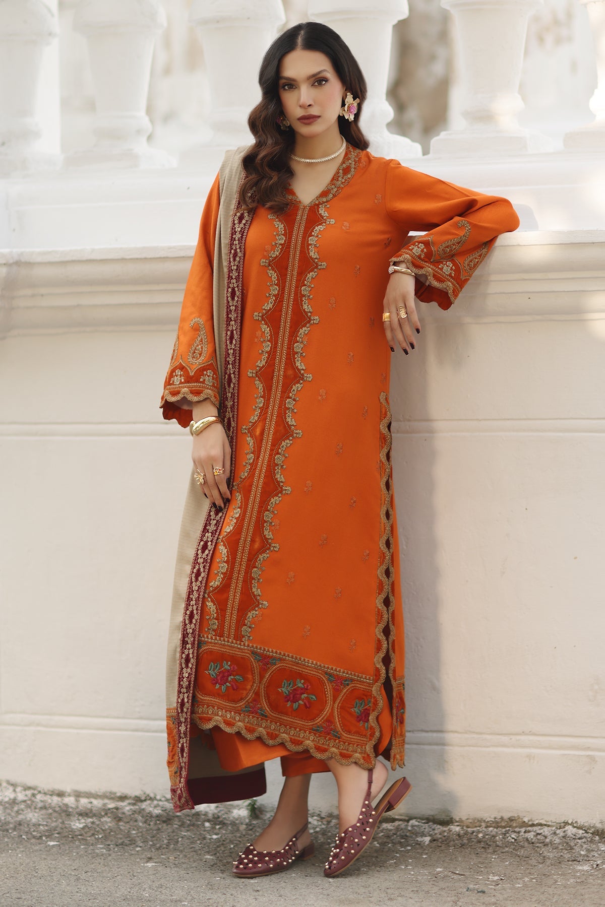 3-PC Unstitched Peach Leather with Velvet CSW5-03