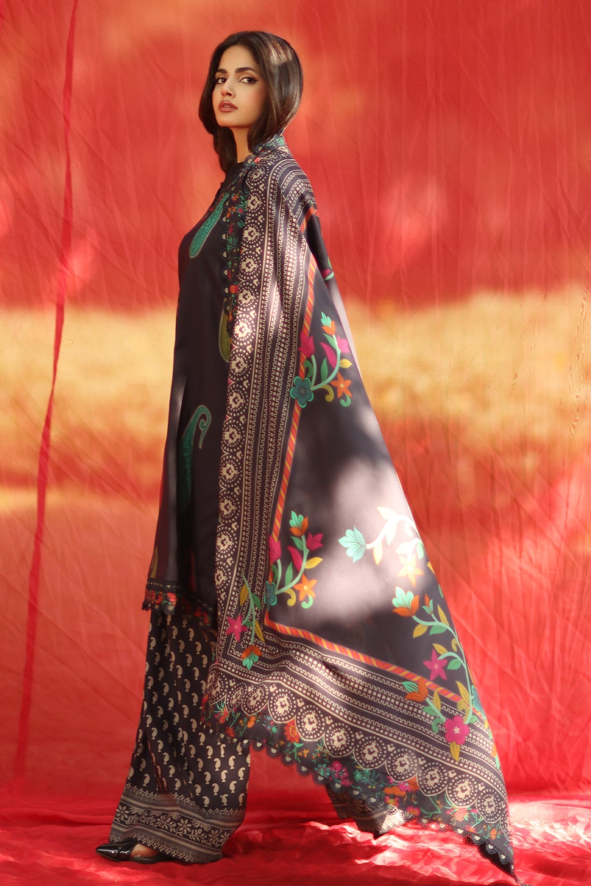 3-PC Unstitched Embroidered Linen Collection ANW6-10