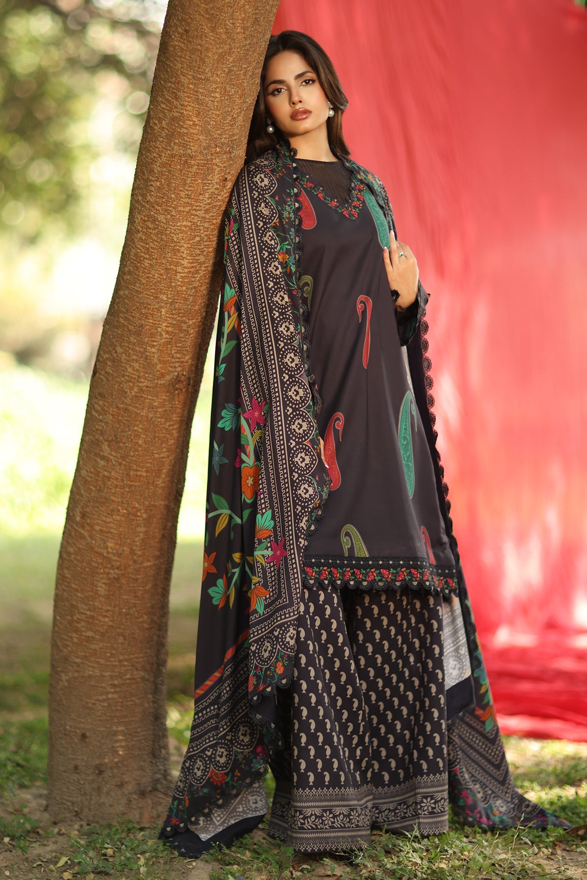 3-PC Unstitched Embroidered Linen Collection ANW6-10