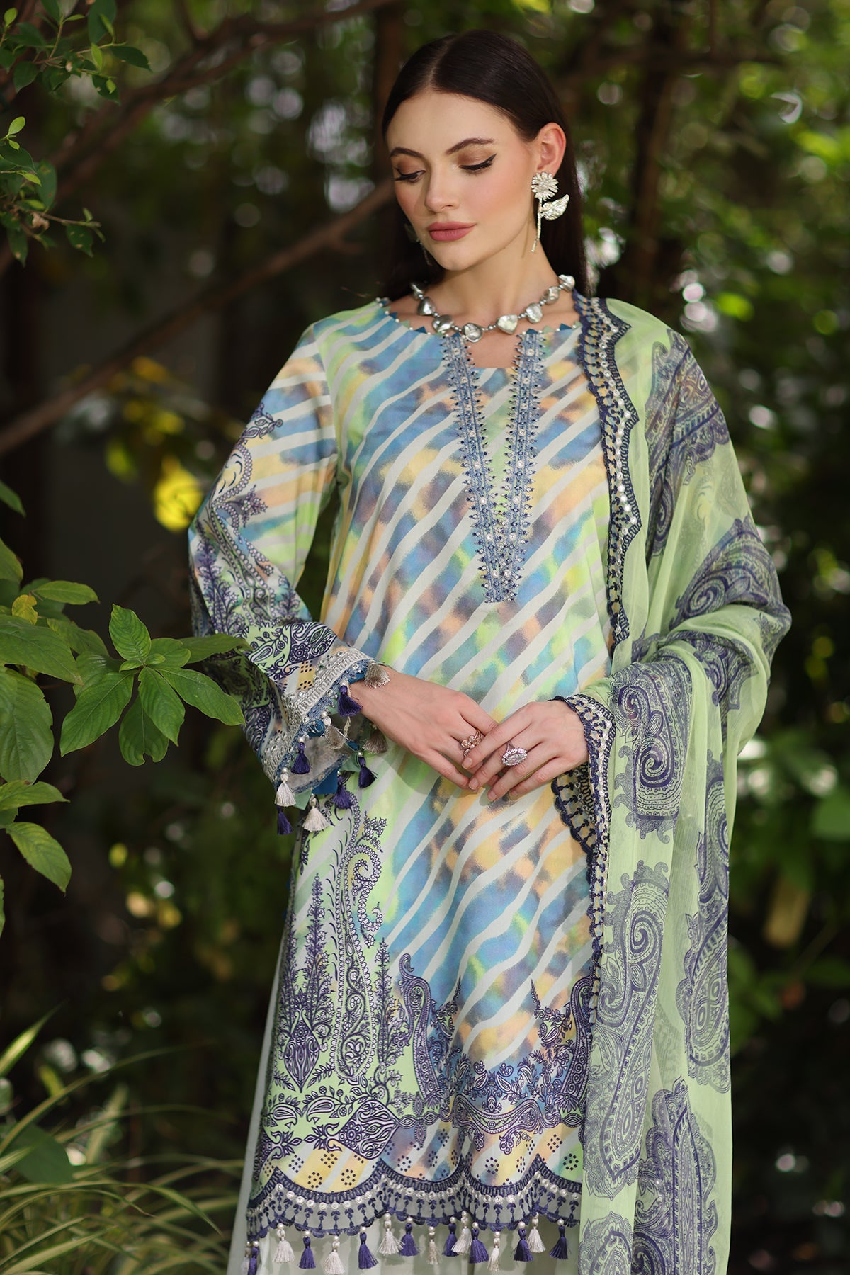 3-PC Unstitched Embroidered Lawn Collection IN6-10