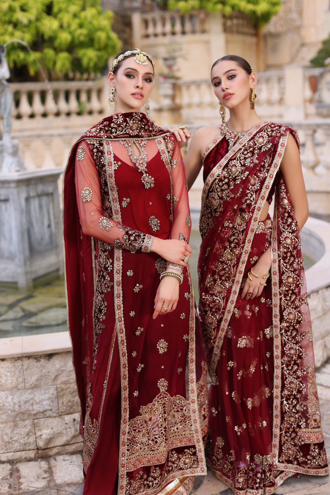Maroon Saree
