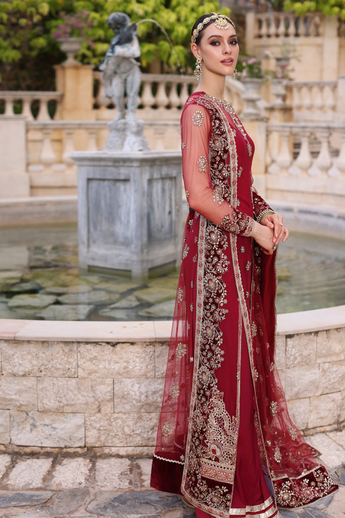 Maroon Saree