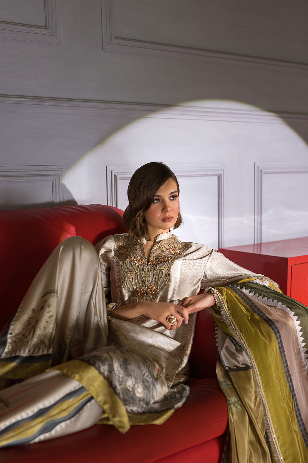 Design 01 Silk Unstitched Collection 2023 (Vol. 2)