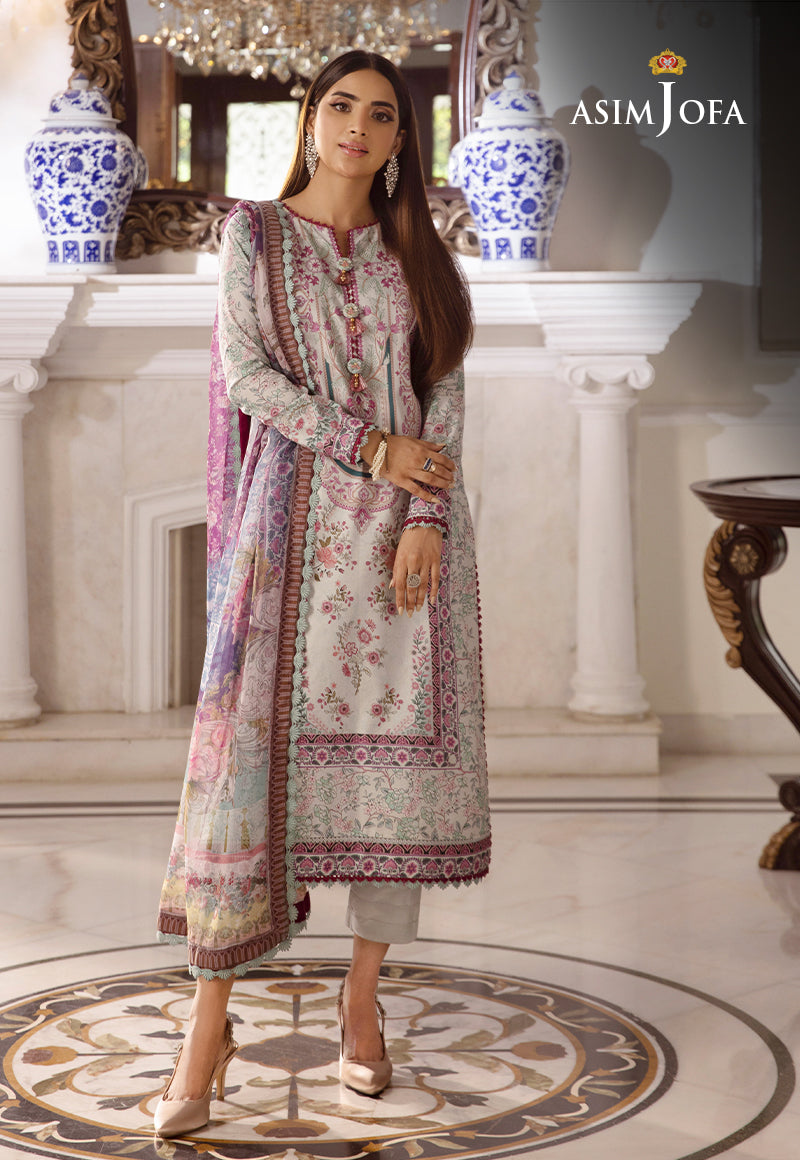AJAS-13 DESIGNERS EMBROIDERED STITCHED 3 PCS