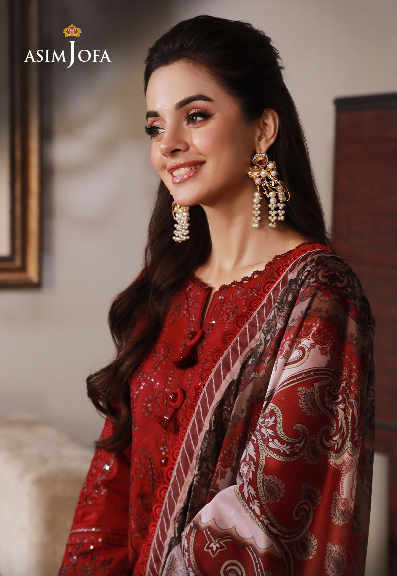 AJAS-25 DESIGNERS EMBROIDERED STITCHED 3 PCS